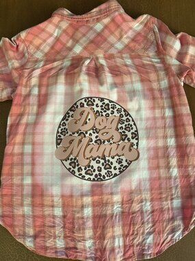 Dog Mom Upcycled Handmade Flannel - Sonoma Size Medium